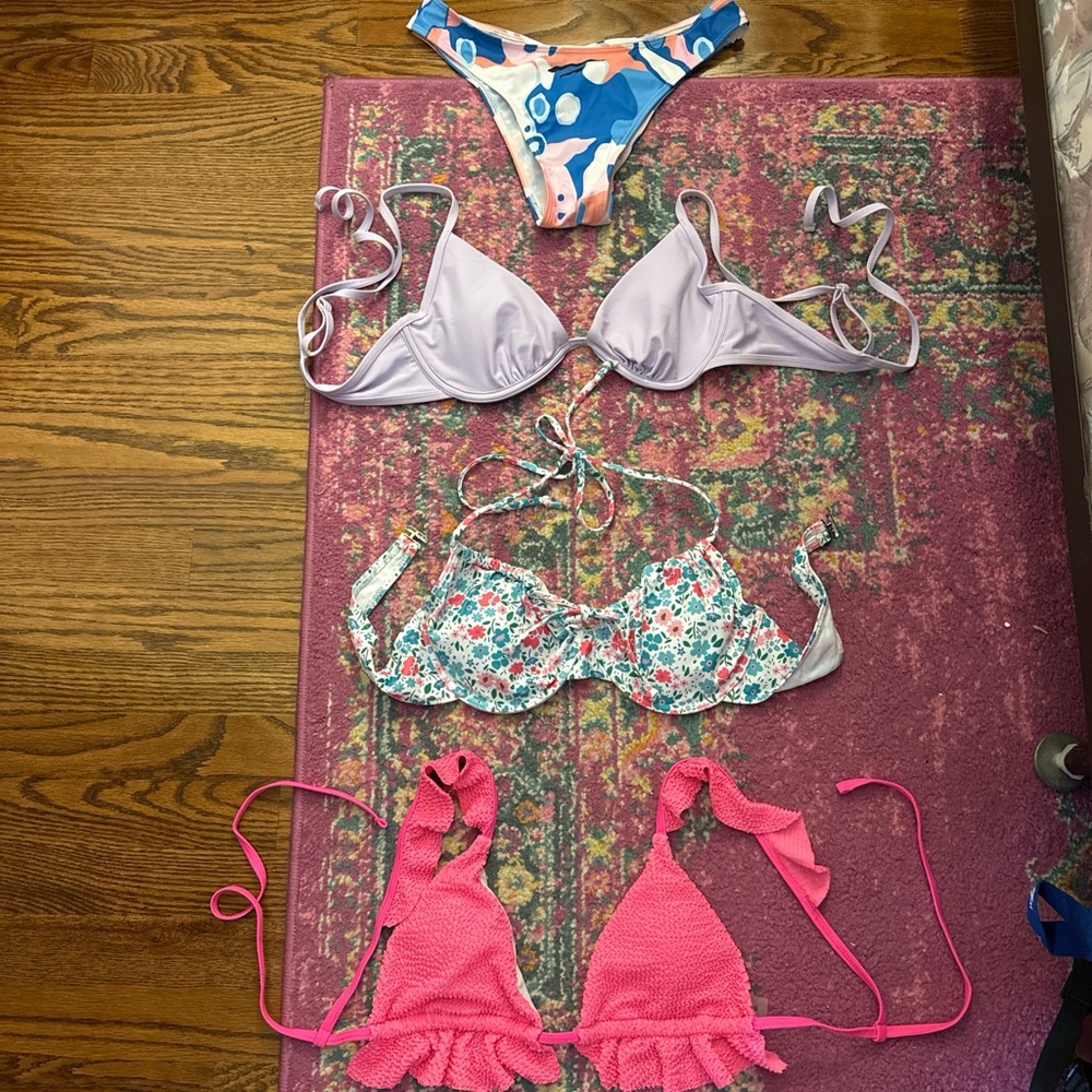 Shein BUNDLE of Colorful Bikini Tops (3) & Bottom (1)